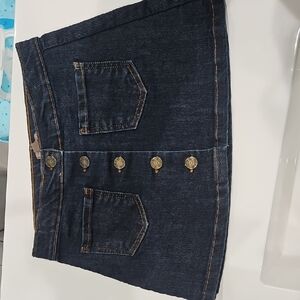 Emile Et Ida Dark Denim Button-Up Skirt